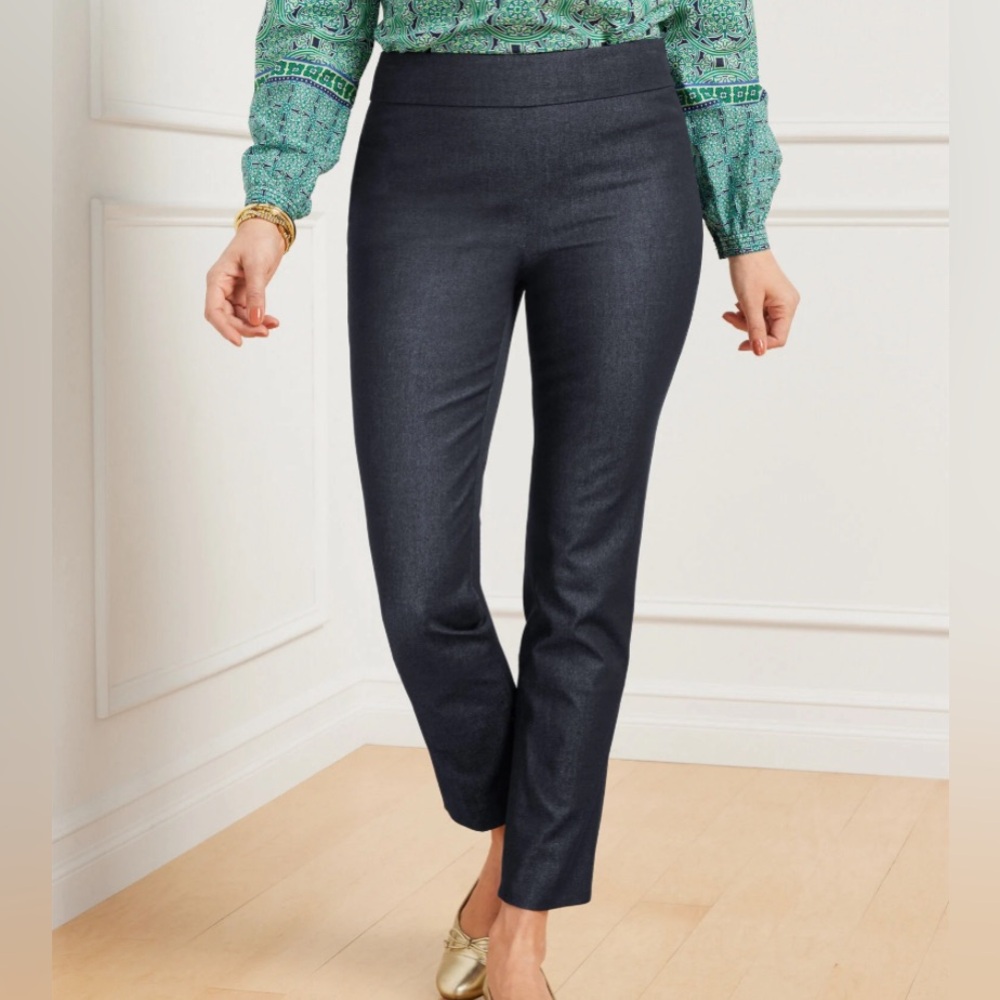 NWOT Talbots Chatham Slim Ankle Pants - Redefined Denim Size 14